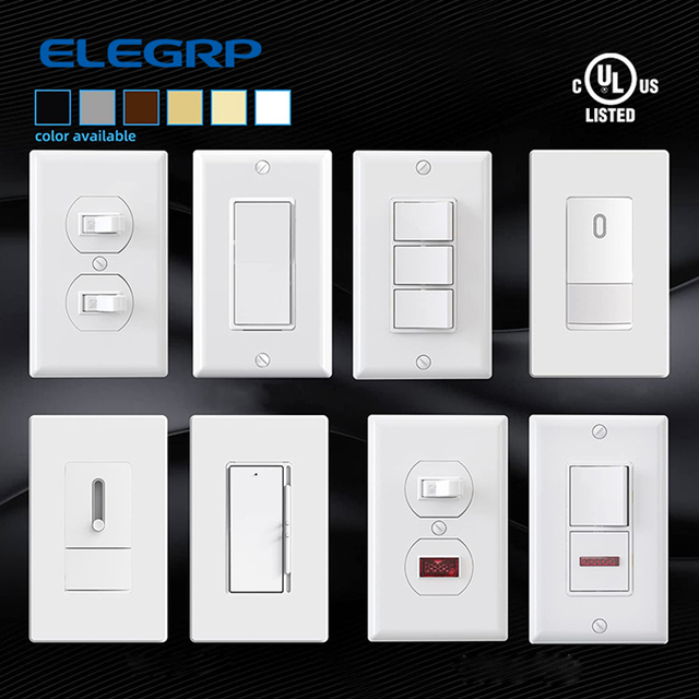 ELEGRP USA Decora Toggle Rocker Switches Electric Power Light Motion Sensor Dimmer Switch Wall Switches