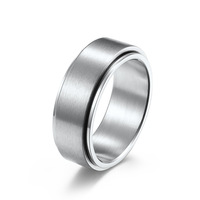 Bague anti-anxiété rotative en acier inoxydable de 8 mm de large, hypoallergénique, résistante à l'eau, style bohème, pour couple