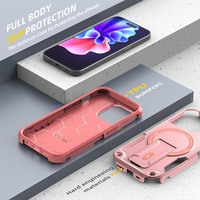 Coque de protection hybride magnétique en TPU et PC avec béquille 360° pour iPhone 17 AIR 16 Pro Max 15 Plus 16E 14