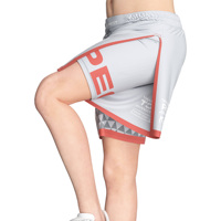 Shorts hybrides 2-en-1 à fente haute, sans besoin de sous-vêtements supplémentaires, couche de base compressive anti-transpiration pour la compétition MMA BJJ