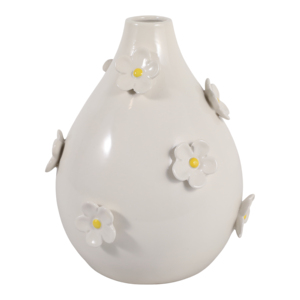 Vaso in ceramica a goccia con decorazioni floreali in rilievo per l'arredamento del soggiorno, vaso moderno in stile boho per decorazioni floreali per la casa - Product Image 4