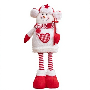 50cm <b>Christmas</b> Stretchable Santa Claus Doll Knitted <b>Sweater</b> Long-Legged Skiing Doll Window Display Ornament - Product Image 6