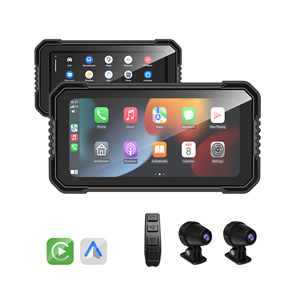 Không thấm nước 6.25 inch xe máy xách tay không dây Carplay Android điều hướng tự động GPS AHD 1080p phía trước phía sau máy ghi âm kép - Product Image 2
