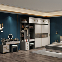 Fabricant chinois OEM, armoire ouverte en bois de haute qualité, écologique, SENSAI G16, plans d'aménagement de placard, porte en verre dépoli, chambre à coucher moderne
