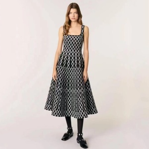 white christmas dresses Black and White Women's Elegant Modern Abaya Maxi Party Dress #WAD005
