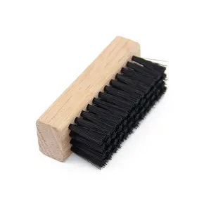 Factory Wholesale 500Pcs Custom Logo Wooden Black PP Wire Shoes Cleaner Brush Shoe Cleaning Brush
