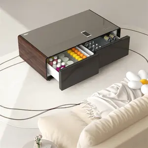 Primst Home Mini Bar with Bluetooth Speaker Built in Refrigerated Drawer Smart Coffee Table Living Room Furniture