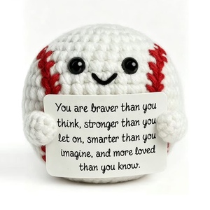 Hand-Crocheted <b>Baseball</b> Player with <b>Bat</b> Positive Vibes Stickers/Emojis Father's Day Gift Small Home Ornaments Customizable Cards - Product Image 3