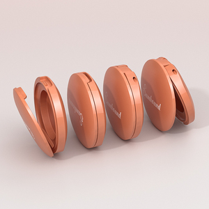 Contenedor de polvo compacto vacío para cosméticos, envase redondo de plástico, pequeño, clásico, dorado, compacto - Product Image 5