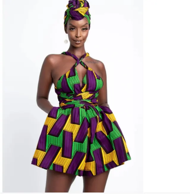 Vestido africano de manga longa um ombro, vestido africano elegante e mais barato com estampa de ancara, DT-000153