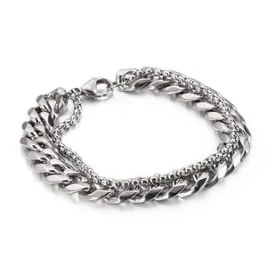 KALEN Stainless rope chain add box chain Bracelet men