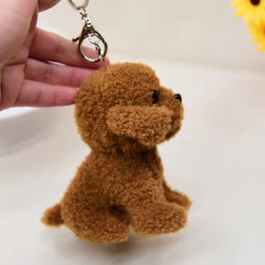 Lindo Mini <span class=keywords><strong>Animal</strong></span> de peluche perro llaveros de peluche juguetes de animales de peluche cachorro de peluche llavero para mochila bolsa encantos colgante - Product Image 5