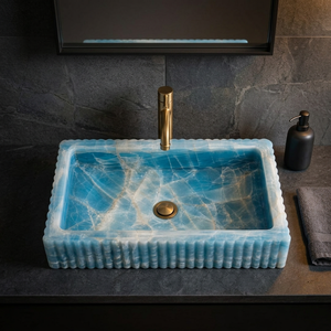 Lavabo de Baño Moderno de Resina, Mármol y Cuarzo con Acabado Pulido, Resistente al Agua, Fácil de Limpiar, Encimera de Lujo - Product Image 5