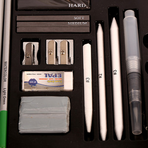Set de Arte para Pintar, Lápices Multicolor y Pinceles, Caja de Madera, Set de Regalo para Dibujar y Pintar - Product Image 2