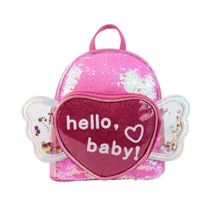 Nuova moda borsa per bambini con paillettes ali dolci zaino per bambini ragazza cartone animato moda principessa piccola borsa da scuola