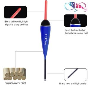 FTK 5 pièces/sac 2g 3g 4g 5g <span class=keywords><strong>tige</strong></span> <span class=keywords><strong>en</strong></span> fibre de carbone <span class=keywords><strong>Balsa</strong></span> bois flotteurs de pêche engins de pêche pour Crappie Panfish truite basse accessoires - Product Image 4