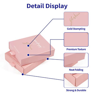 Custom Logo Design Pink Drawer Sliding Packaging Box Luxury Square Rigid Paper Gift Box <b>Scarf</b> Packaging for Jewelry - Product Image 2