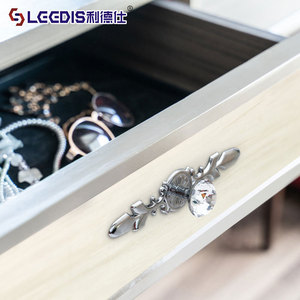 Lcedis European Style Zinc Alloy <b>Cabinet</b> Handle With Crystal Rhinestone Drawer Furniture Hardware - Product Image 1