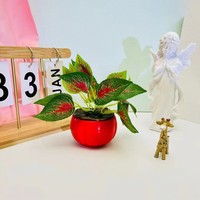 Fleur artificielle en pot, pot en plastique PVC, soie écologique, durable, moderne, décoration de bureau, table, maison, jardin, Saint-Valentin, nouveauté