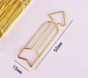 Aduana color dorado Corazón creativo Clip de papel Papelería Material de metal flechas Clips de papel - Product Image 2