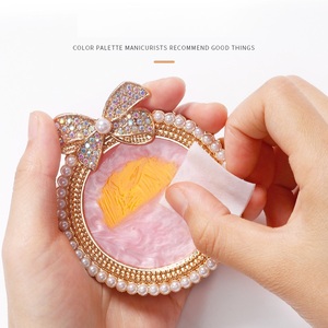 Japanese Style <strong>Gel</strong> Nail Polish Color Palette Large Bow Pearl Decoration Resin Stone Professional Nail Art Finger Palette - Product Image 2