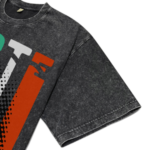 Camisetas Personalizadas de Algodón con Lavado Ácido Negro Vintage para Hombre, Camisetas de Alta Calidad con Estampado de Letras de Skateboarding, Estilo Casual Urbano, Corte Regular - Product Image 5