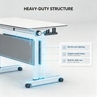 Table de formation mobile à plateau rabattable avec prises électriques |   Bureau de séminaire modulaire à emboîtement avec roulettes pour espace de travail collaboratif