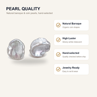 Boucles d'oreilles clous en perles baroques d'eau douce en gros, 15 mm, qualité naturelle AAA, bijoux de mode pour femmes, directement de l'usine