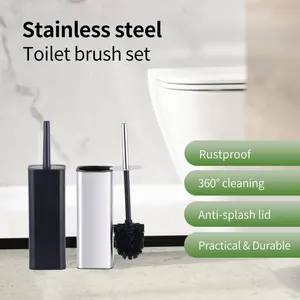 New Design Thin Lid Square Modern Toilet Bowl Brush For Bathroom TBS009
