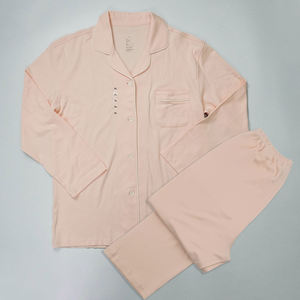 Ensemble de pyjama pour femmes en coton biologique 100% personnalisé en gros, deux pièces, manches longues, doux, respirant, vêtements de détente pour l'automne - Product Image 2