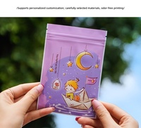 Sacs refermables à fond plat avec fermeture éclair, motifs de dessins animés, pochettes de rangement mignonnes pour accessoires, emballage d'échantillons, scellage de collations et de denrées alimentaires