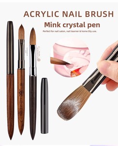 Pincel de visón <span class=keywords><strong>rosa</strong></span> de calidad superior para manicura, con mango de madera de sándalo rojo extendido y cristal Kolinsky, para uso transfronterizo. - Product Image 6