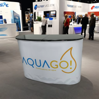 Cadre en aluminium Table pop-up Présentoir de comptoir Table de réception d'exposition promotionnelle avec matériau plastique aluminium