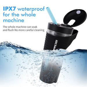2025 New Factory Design IPX7 Waterproof 470ml USB-C Recarregável Sem Fio Elétrico Portátil Liquidificador Ice <span class=keywords><strong>Shaker</strong></span> Garrafa Com Palha - Product Image 2
