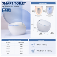 Inodoro Inteligente con Sensor Automático, Bidé, Control Remoto, Diseño Moderno de Cerámica, Asiento Electrónico de Una Pieza de Lujo