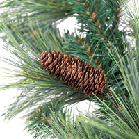 Guirlande de Noël artificielle en PVC avec des pommes de pin d'apparence naturelle, décoration d'hiver durable facile à accrocher pour la maison/l'hôtel/la boutique