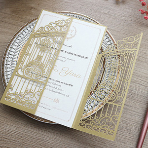 3D Hollow-out Greeting Card Vintage Foldable Birthday Wedding Couple Romantic wedding card - Product Image 3