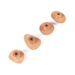 Crochets muraux en bois en forme de pierre naturelle, cintres rustiques au design caillou écologique pour l'entrée, la salle de bain et la chambre à coucher - Product Image 5