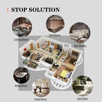 Proyecto de muebles de Villa 3D contemporáneo, diseñador de interiores profesional, arquitectura, diseño de interiores, decoración del hogar, reproducción 3D