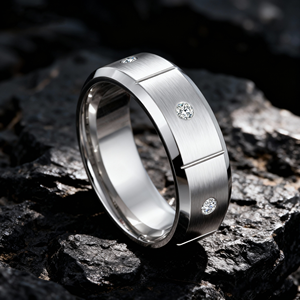 유행 G23 티타늄 반지 유니버설 지르콘 거울 광택 퇴색 방지 남성 여성 - Product Image 1
