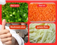 Máquina Cortadora y Trituradora de Vegetales de Hoja Eléctrica Automática de Acero Inoxidable de Grado Alimenticio para Espinaca, Lechuga y Pimiento