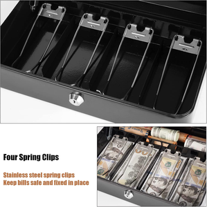 Cash <b>Box</b> with Key <b>Lock</b> and Money Tray - Metal Cash <b>Box</b> for Cash Registers Large Cash <b>Lock</b> <b>Box</b> Metal Cash <b>Box</b> - Product Image 4
