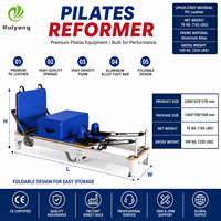 Reformer Pilates Aluminium Lipat Portabel Tahan Lama yang Dapat Disesuaikan untuk Latihan Yoga Profesional dengan Desain Klasik