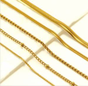 Оптовая продажа: Золотая цепочка на ключицу для мужчин и женщин, дизайн с позолотой 18 карат - Product Image 1