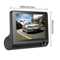 Caméra embarquée DVR de voiture HD 1080p à trois objectifs, caméra avant et arrière, caméra interne, surveillance du véhicule, enregistreur vidéo boîte noire, caméra embarquée