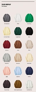 Unisex Crew Neck Pullover Sweatshirt Solid Color Oversized Fit Casual Autumn Wear Knitted Cotton Regular Sleeve - Product Image 3