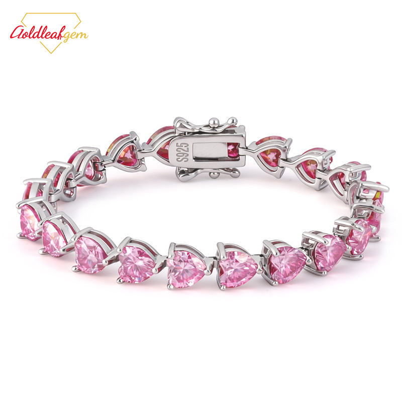 925 Silver+ Pink Moissanite Bracelets