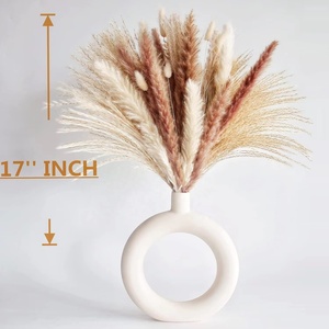 110 PCS Ramo de hierba de Pampa seca Decoración de mesa Bohemia, colas de conejito Flores secas Hierba de pompas marrones para la decoración de la boda del hogar - Product Image 5