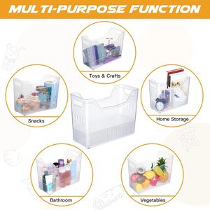 Eco-Friendly Transparent PP <b>Rectangular</b> Storage <b>Basket</b> 10-20L Capacity for Desktop Clutter Sorting - Product Image 6