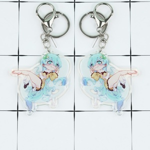 Claro encanto brillo epoxi acrílico llavero personalizado acrílico encanto llavero acrílico transparente llavero con brillo epoxi holograma - Product Image 3